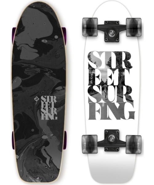 Riedlentės ir longboardai Street Surfing: Mini longboardas Street Surfing Cruiser 28” White Soul