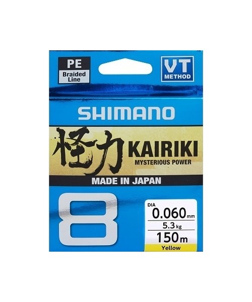 Valai Shimano: Pintas valas Shimano Kairiki 8 150, geltonas, 0.060mm/5.3kg