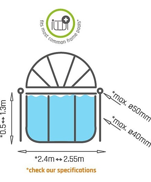 Vandens atrakcionai Exit: Tentas baseinui EXIT ø244cm