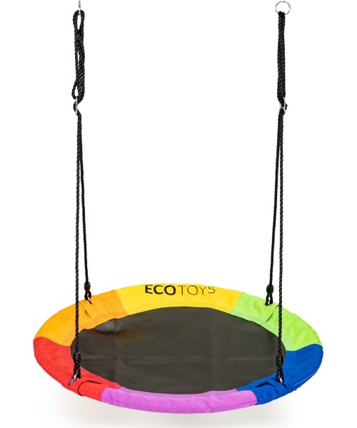 Vaikiškos sūpynės ir nameliai Eco Toys: Sodo sūpynės Ecotoys Stork's Nest 100cm Rainbow