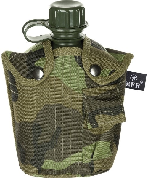 Gertuvės ir puodeliai MFH: Plastikinė gertuvė su dėklu MFH, M 95 CZ Camo, 1l