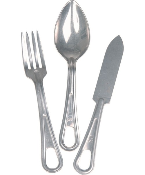 Stalo įrankiai MIL-TEC: US STAINLESS STEEL 3-PC. EATING UTENSIL