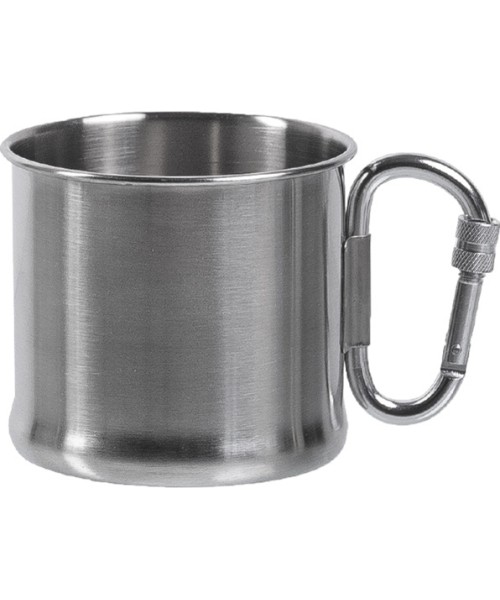 Gertuvės ir puodeliai MIL-TEC: 500ML S/STEEL KARABINER CUP