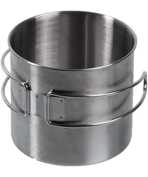 Gertuvės ir puodeliai MIL-TEC: STAINLESS STEEL MUG 600ML (WIRE HANDLE)