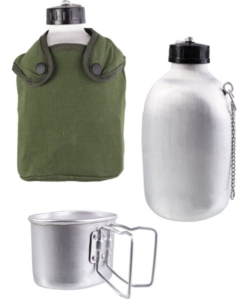 Canteens and Mugs MIL-TEC: FRENCH 1,3LTR CANTEEN W.CUP AND COVER