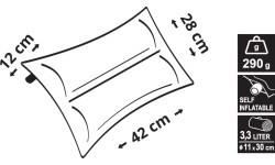 Pagalvės Cattara: Savaime prisipučianti pagalvė Cattara Twin – mėlyna, 42 x 28 x 12 cm