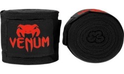 Bokso bintai ir popirštinės Venum: Bintas Venum Kontact Black/Red