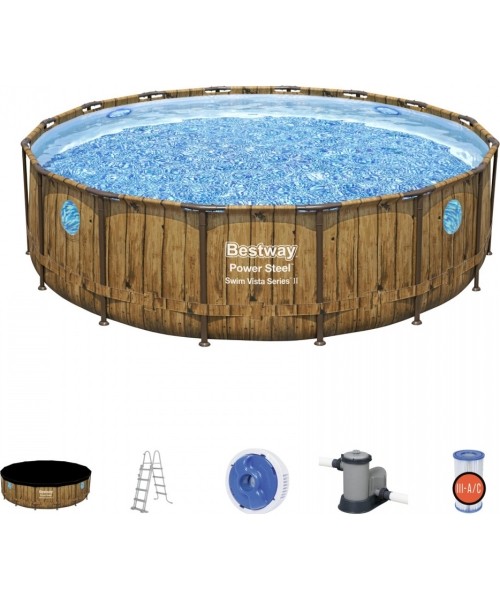 Above Ground Pools Bestway: Stovas baseinui 488 cm x 122 cm, Power Steel Swim VISTA serijos BES