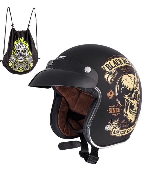 Open Face Helmets W-TEC: Moto šalmas W-TEC V541 Black Heart