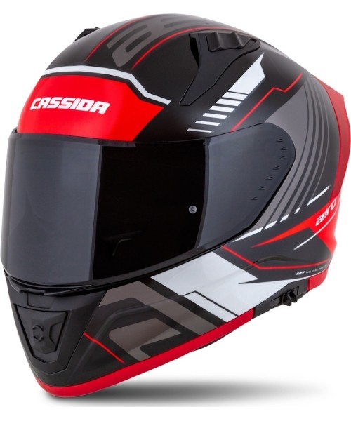 Viso veido šalmai Cassida: Motociklininko šalmas Cassida Aero Drome Black Pearl/Red/White/Gray