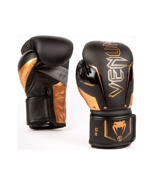 Bokso pirštinės Venum: Venum Elite Evo Boxing Gloves - Black/Bronze