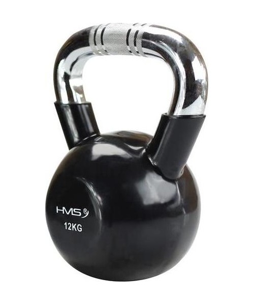 Metalinės giros dengtos guma HMS: KTC KETTLEBELL SU CHROMUOTA RANKENA HMS