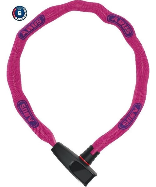 Aksesuarai bei priedai dviračiams Abus: Spyna Abus 6806K/85 NEON pink (square chain)