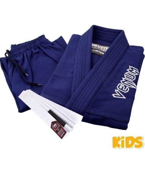 Jiu Jitsu Kimono Venum: Venum Contender Kids BJJ Gi (Free white belt included) - Navy blue