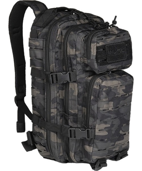 Turistinės kuprinės ir krepšiai MIL-TEC: DARK CAMO LASER CUT ASSAULT BACKP.SM