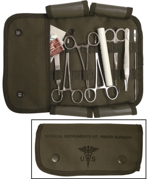 Stovyklavimo aksesuarai MIL-TEC: US 12 PC SURGICAL SET