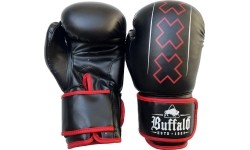 Bokso pirštinės Buffalo: "Buffalo Outrage" bokso pirštinės juodos ir raudonos spalvos 12oz