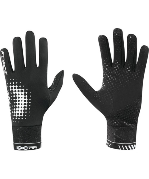 Gloves & Helmets & Accessories : Pirštinės FORCE Extra pavasaris/ruduo (juodos) M