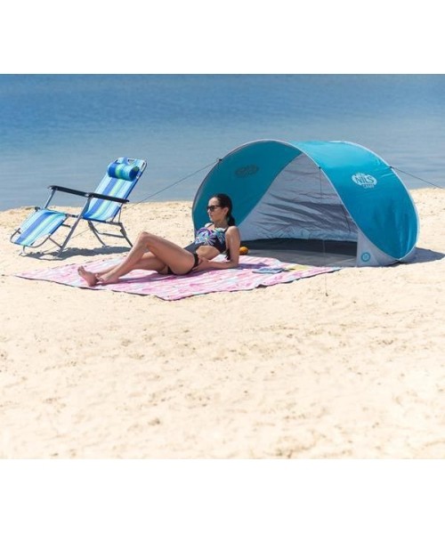 Tents Nils Camp: Išskleidžiama paplūdimio palapinė Nils Camp NC3174, pilka/turkio