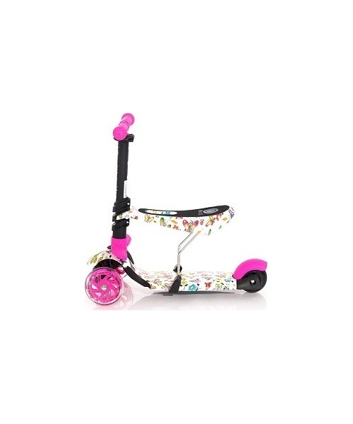 Vaikiški paspirtukai : Paspirtukas Lorelli Smart Pink Butterfly