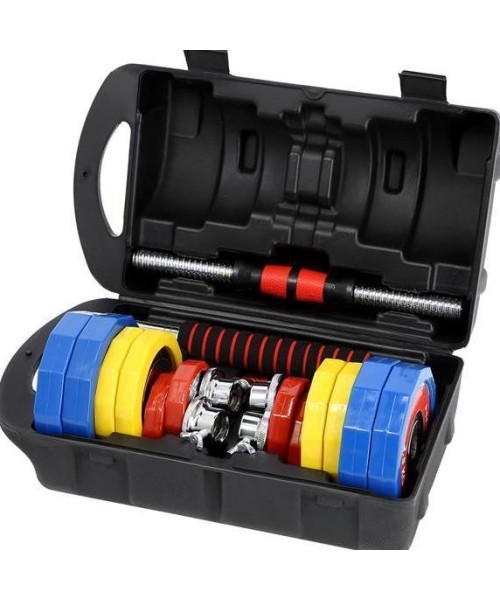 Adjustable Dumbbells HMS: Hantelių rinkinys su lagaminu HMS SKC20 2x10kg