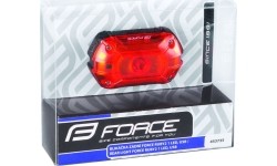 Aksesuarai bei priedai dviračiams : Galinis žibintas Force RUBY2 25L, 1LED, USB