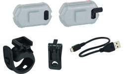 Aksesuarai bei priedai dviračiams : Galinis žibintas Force RUBY2 25L, 1LED, USB