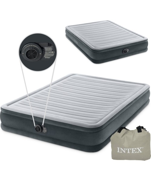 Inflatable Camping Mats Intex: Pripučiamas čiužinys 203x152cm su pompa Intex 67770