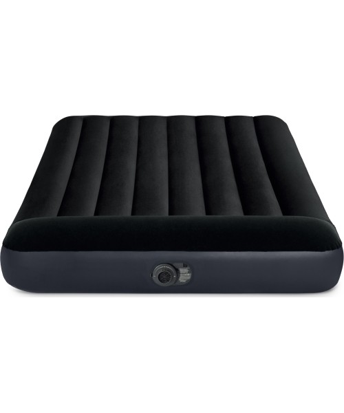 Inflatable Camping Mats Intex: Pripučiamas čiužinys su pompa lovos veliūras Intex 64148ND