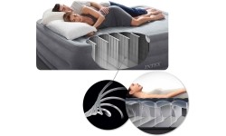 Inflatable Camping Mats Intex: Pripučiamas čiužinys su pompa lovos veliūras Intex 64148ND