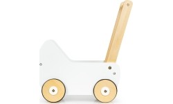Vaikiškos mašinėlės Berg Eco Toys: Medinis lėlių vežimėlis-stumdukas ECOTOYS