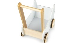 Vaikiškos mašinėlės Berg Eco Toys: Medinis lėlių vežimėlis-stumdukas ECOTOYS