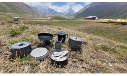 Stalo įrankiai Origin Outdoors: "Origin Outdoors" stalo įrankių rinkinys "Titanium