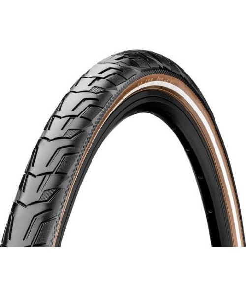 Aksesuarai bei priedai dviračiams : Padanga 28" Continental RIDE City 42-622 black/brown reflex