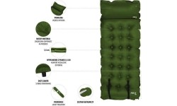 Inflatable Camping Mats Nils Camp: NC4018 TAMSIAI ŽALIAS SAVAIME PRIPUČIAMAS KILIMĖLIS NILS CAMP