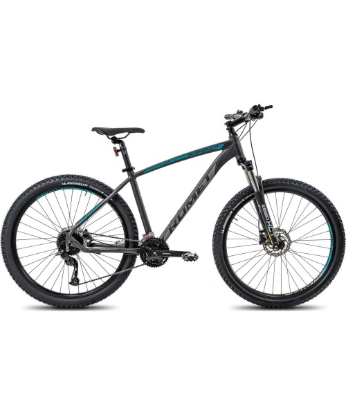 Dviračiai jaunimui ir suaugusiems Romet: Dviratis Romet Rambler R7.4 2024 graphite-silver-turquoise