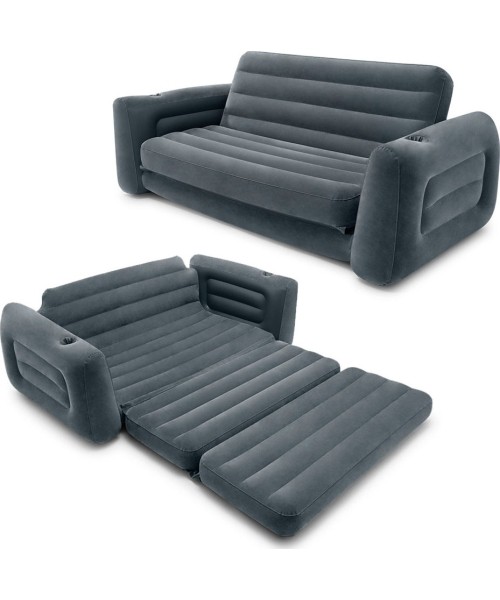 Inflatable Camping Mats Intex: Pripučiama sofa-lova, konvertuojamas čiužinys 2in1 INTEX 66552