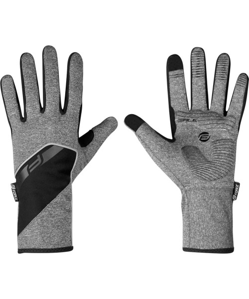 Gloves & Helmets & Accessories : Pirštinės FORCE GALE softshell (pilka) S