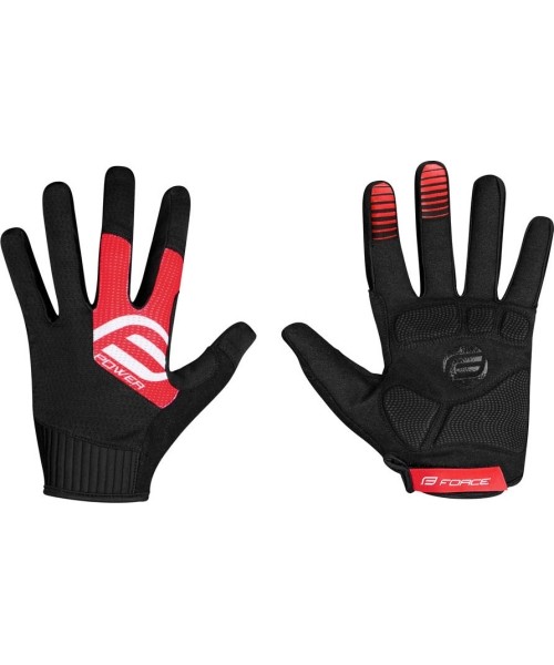 Gloves & Helmets & Accessories : Pirštinės FORCE MTB Power, (juoda/raudona) XL