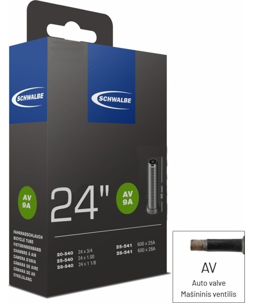 Gloves & Helmets & Accessories : Kamera Schwalbe 24X1.00 AV9A 40MM 20/28-540 25/28-541