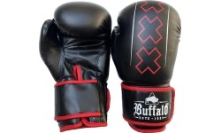 Bokso pirštinės Buffalo: "Buffalo Outrage" bokso pirštinės juodos ir raudonos spalvos 10oz