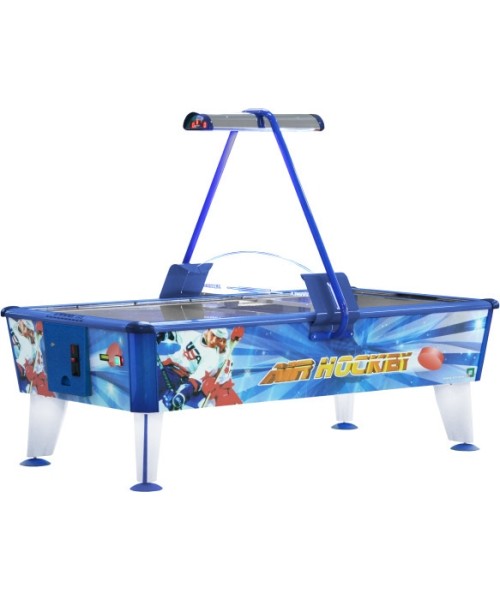 Table Hockey : Komercinis "Airhockey Gold", 199x107x81 cm, mėlynai baltas, skirtas komerciniam naudojimui, monetų tikrintuvas...