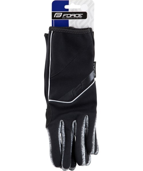 Gloves & Helmets & Accessories : Pirštinės FORCE GALE softshell (juoda) M