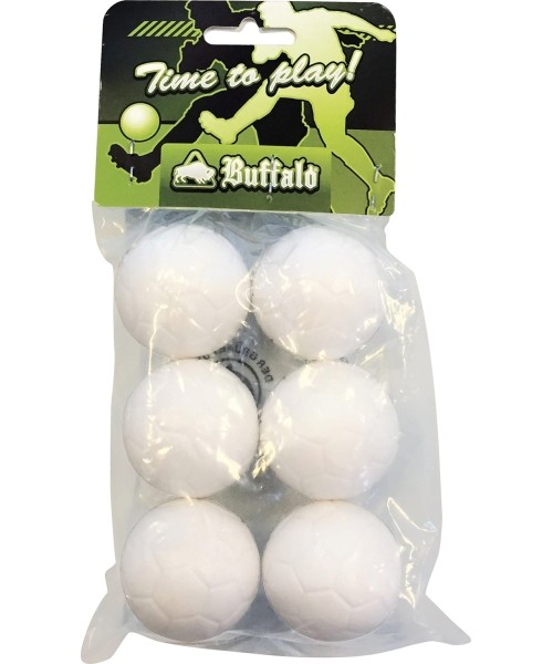 Game Table Accessories Buffalo: Balti stalo futbolo kamuoliukai Buffalo 36 mm (6 vnt.)