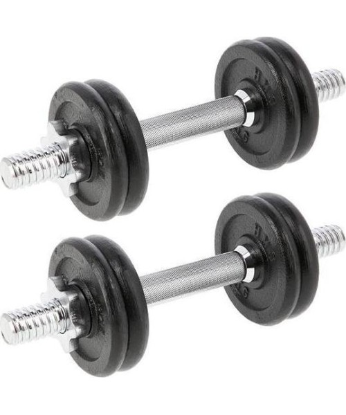 Keičiamo svorio hanteliai ir rinkiniai Abisal: SG02 KIETAS IRONAS DUMBBELLS 2x7KG HMS