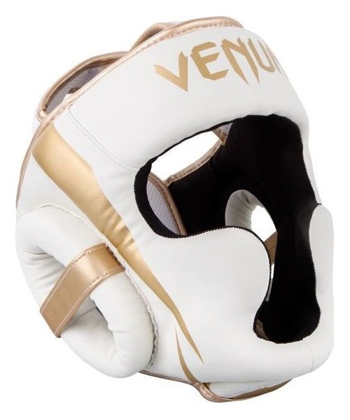 Bokso šalmai Venum: Bokso šalmas Venum Elite - White/Gold