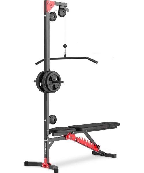 Multifunkciniai treniruokliai Marbo Sport: Universalus traukos treniruoklis tvirtinamas prie sienos Marbo MH-W104 2.0