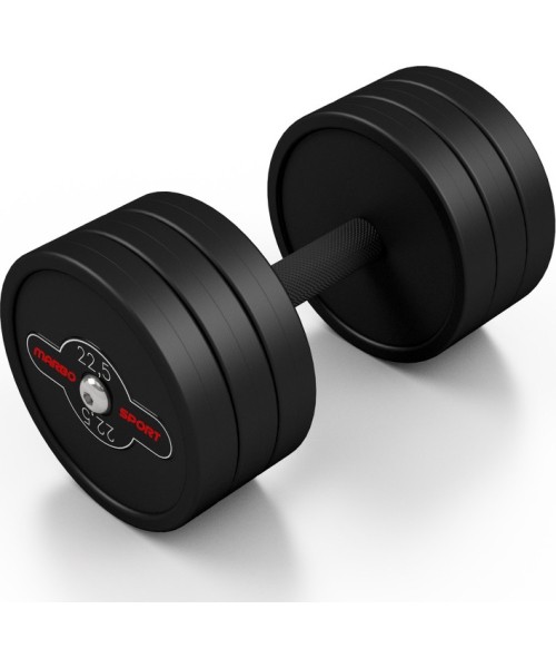 Rubber Dumbbells Marbo Sport: Gumuotas hantelis Marbo - 22,5 kg, juodas