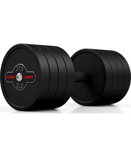 Rubber Dumbbells Marbo Sport: Gumuotas hantelis Marbo - 27,5 kg, juodas