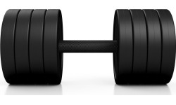 Rubber Dumbbells Marbo Sport: Gumuotas hantelis Marbo - 27,5 kg, juodas